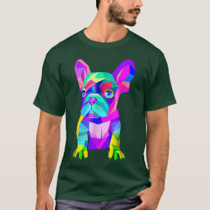 Camiseta Colorful French Bull dog Lover Dad Mom, Boy Girl F