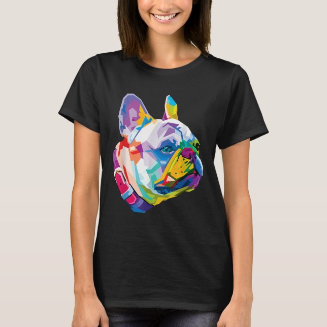 Camiseta Colorful French Bulldog Cute (Anverso)