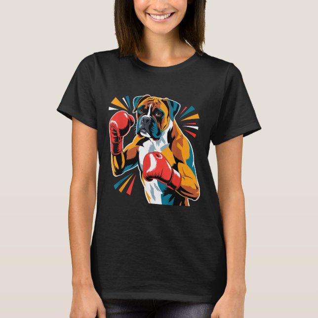 Camiseta Colorful Funny Boxing Dog Lovers Kickboxing Boxer  (Anverso)