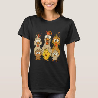 Camiseta Colorful Funny Eagerlys Chicken Art Crazy Chickens