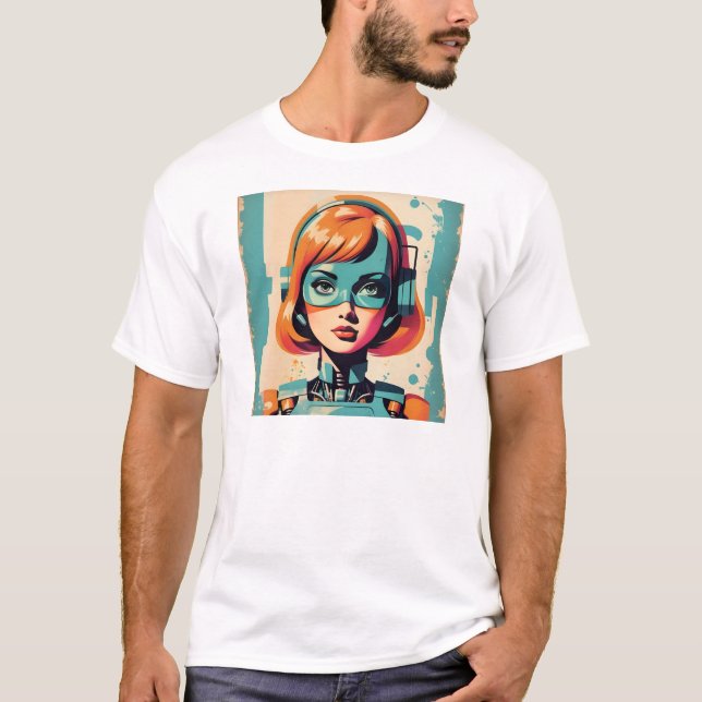 Camiseta Colorful Futuristic Heroine (Anverso)