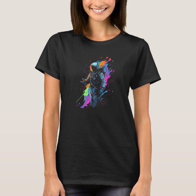 Camiseta Colorful Galaxy Astronaut Cool Space Traveller Ast (Anverso)