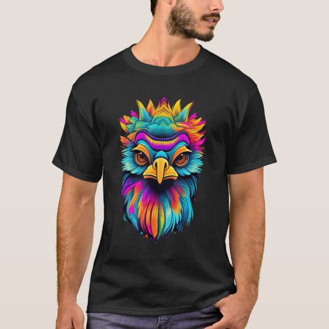Camiseta Colorful Geometric Emu Bird   Pop Animal (Anverso)