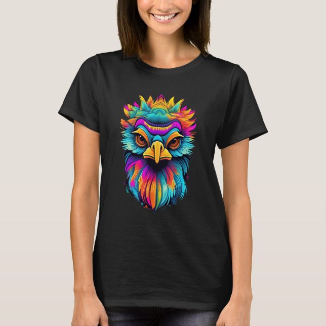 Camiseta Colorful Geometric Emu Bird   Pop Animal (Anverso)