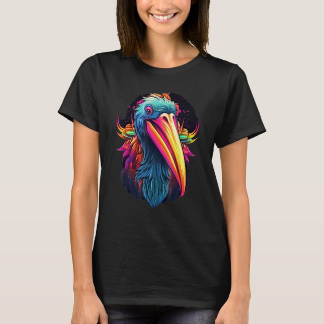Camiseta Colorful Geometric Pelican Bird  Pop Animal (Anverso)