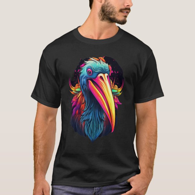 Camiseta Colorful Geometric Pelican Bird  Pop Animal (Anverso)