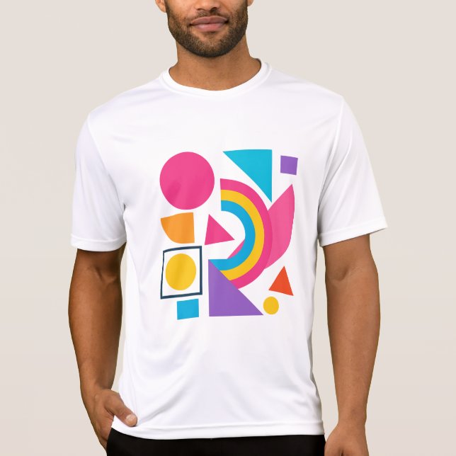 Camiseta Colorful Geometric Shapes – Abstract Modern Design (Anverso)