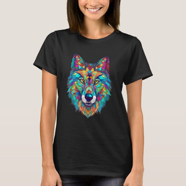 Camiseta Colorful geometric Wolf (Anverso)