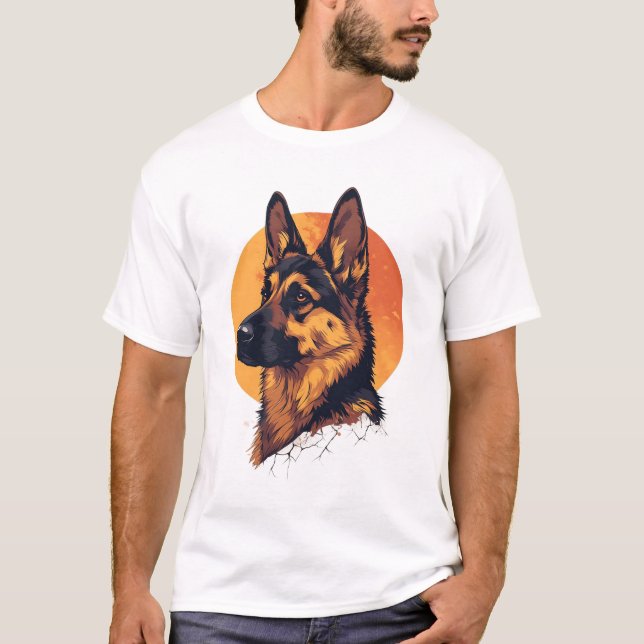 Camiseta Colorful German Shepherd Dog Lover  (Anverso)