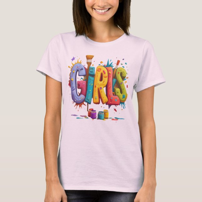 Camiseta Colorful Girls Graffiti Art Graphic T-Shirt (Anverso)