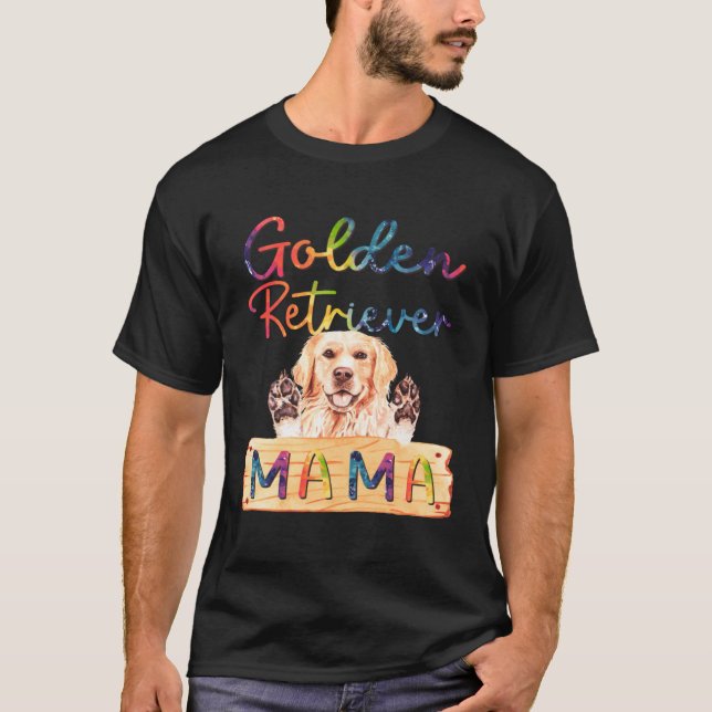 Camiseta Colorful Golden Retriever Mama  Dog Mom (Anverso)