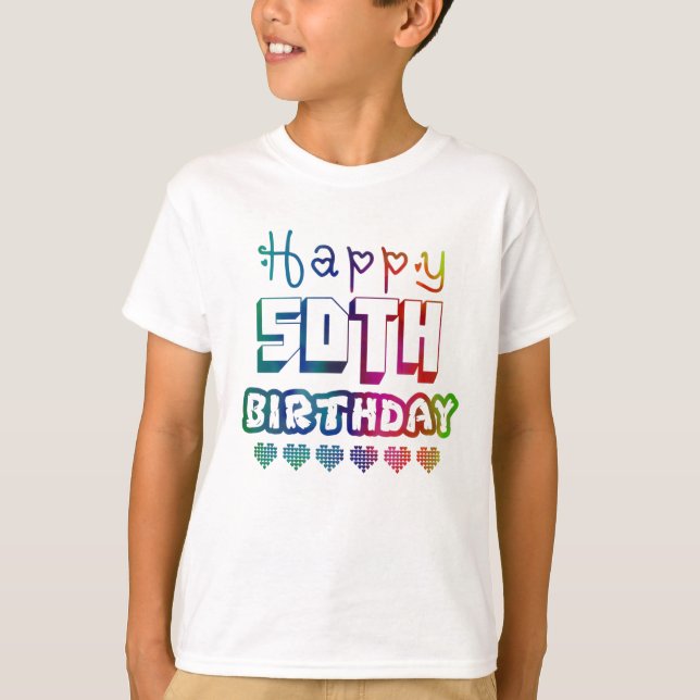 Camiseta colorful gradient Happy 50th birthday (Anverso)