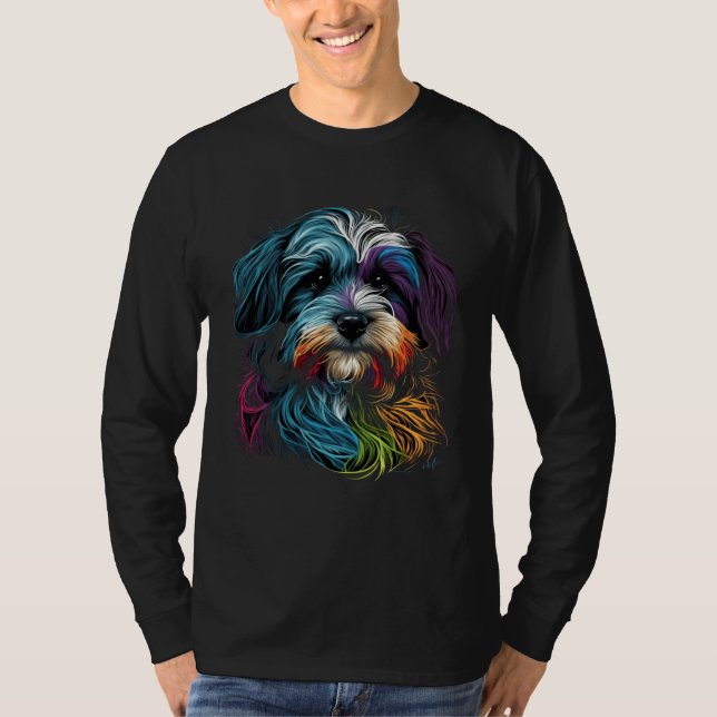 Camiseta Colorful Havanese Face Painting  Animals Dog (Anverso)