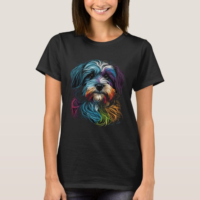 Camiseta Colorful Havanese Face Painting  Animals Dog (Anverso)
