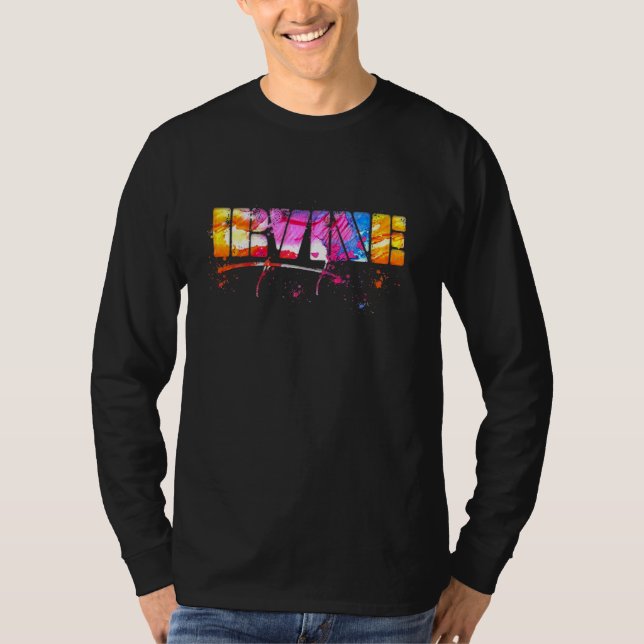 Camiseta Colorful Irvine Lettering  Watercolor Irvine (Anverso)