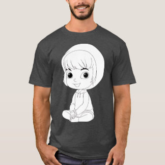 Camiseta colorful kid character vector illustration friend