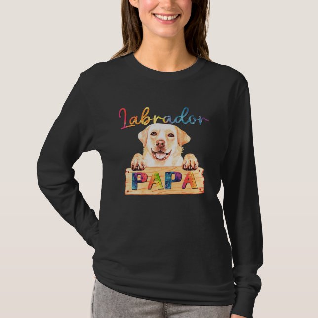 Camiseta Colorful Labrador Papa  Dog Dad (Anverso)