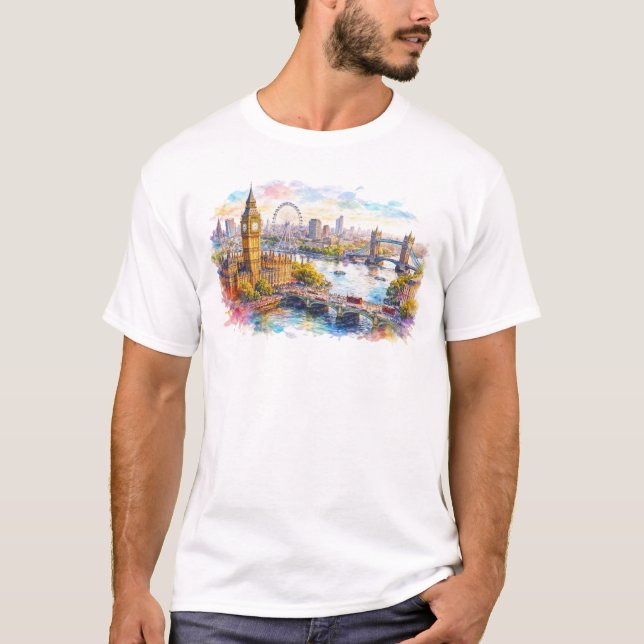 Camiseta Colorful London cityscape (Anverso)