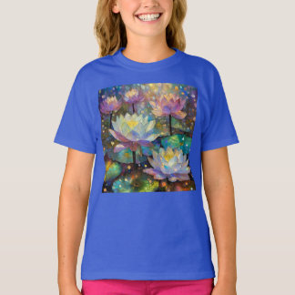 Camiseta Colorful Lotus Flowers Blossoming in the Snow