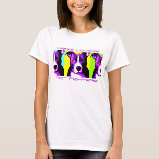 Camiseta Colorful Lovers Not Fighters Pit Bull Shirt