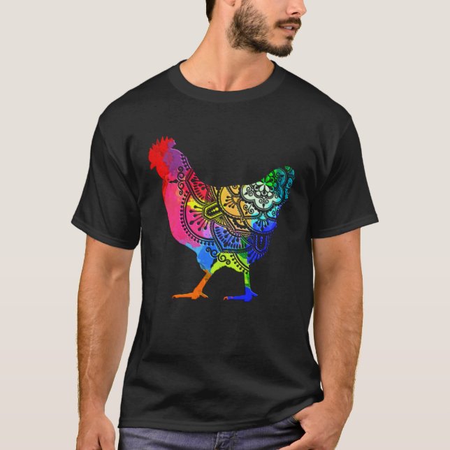 Camiseta Colorful Mandala Chicken Farmer (Anverso)