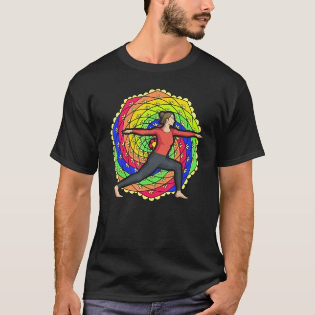 Camiseta Colorful Mandala Yogi Meditation Namaste Buddhist  (Anverso)