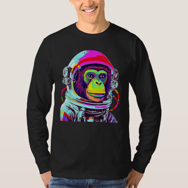 Camiseta Colorful Monkey Astronaut  Space Explorer (Anverso)