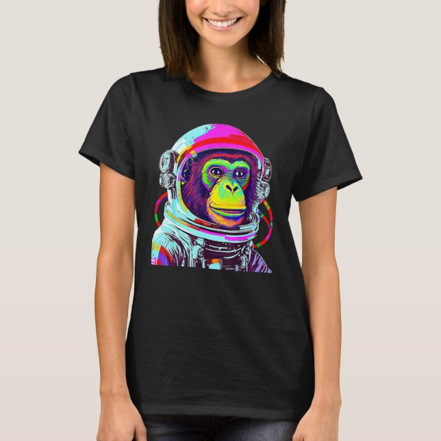 Camiseta Colorful Monkey Astronaut  Space Explorer (Anverso)