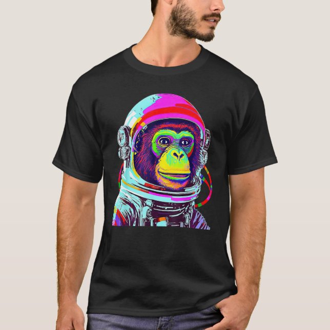 Camiseta Colorful Monkey Astronaut  Space Explorer (Anverso)
