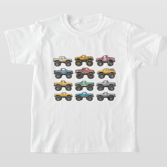 Camiseta Colorful Monster Trucks Grid Kids  (Distribución)