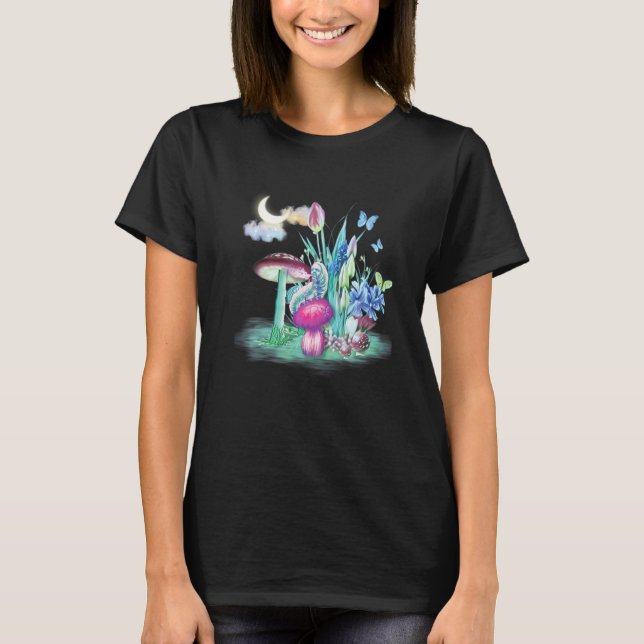 Camiseta Colorful Mycology Mushrooms caterpillar Mushroom c (Anverso)