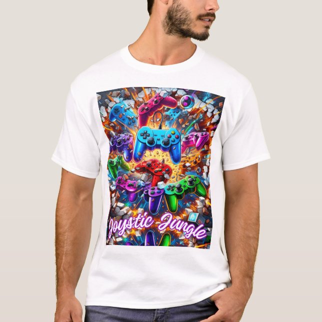 Camiseta Colorful Neon Joysticks Pattern (Anverso)