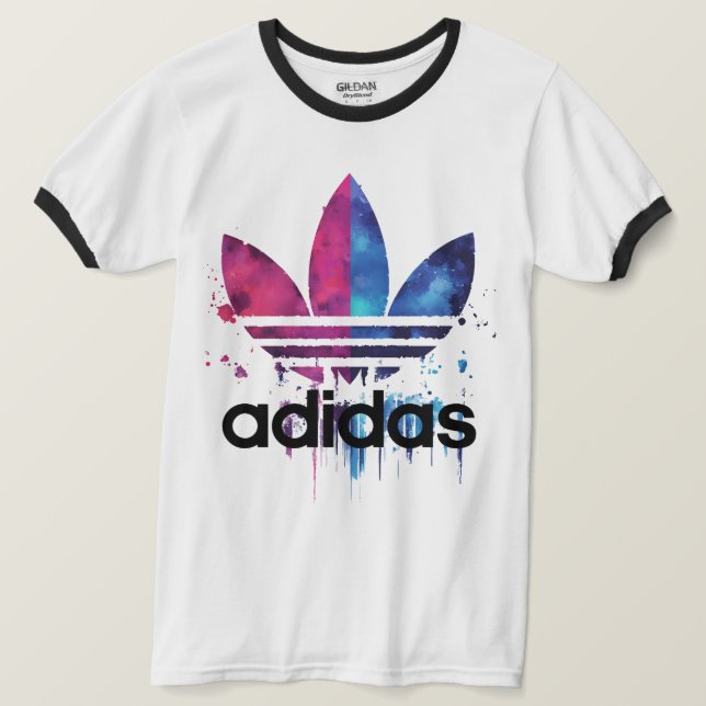 Camiseta Colorful Paint Splash Logo Graphic Ringer T-Shirt  (Anverso del diseño)