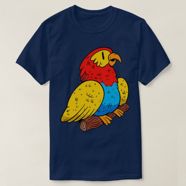 Camiseta Colorful parrot animal (Diseño del anverso)