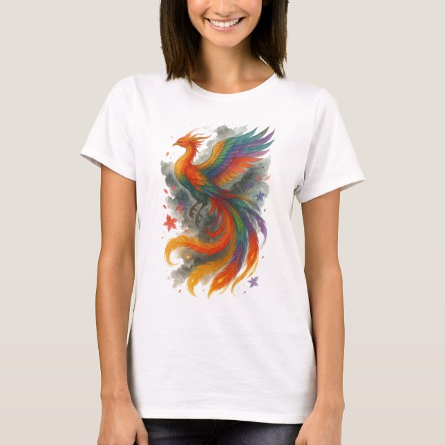 Camiseta 【Colorful Phoenix Japanese Art Women’s T-Shirt】 (Anverso)