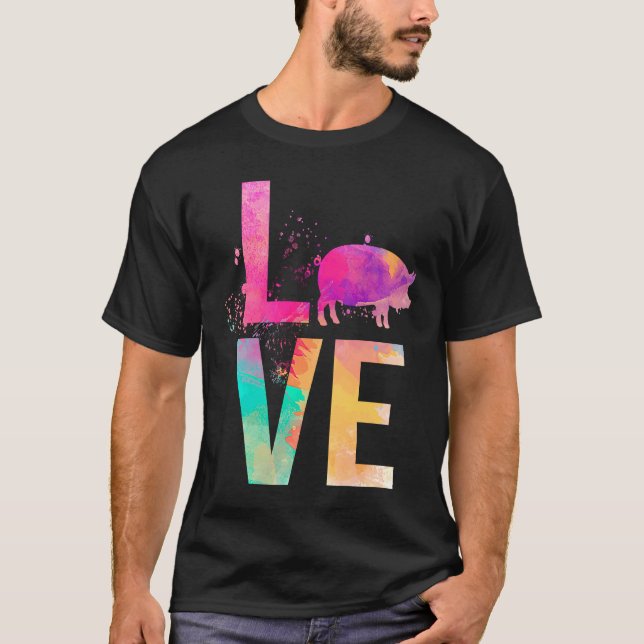 Camiseta Colorful Pig Mom  Pig (Anverso)