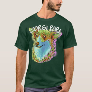 Camiseta Colorful Pop Art Portrait Corgi Dog Dad Papa Fathe