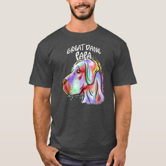 Camiseta Colorful Pop Art Portrait Great Dane Dog Dad