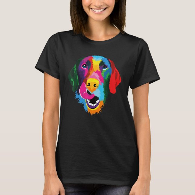 Camiseta Colorful Pop Golden Retriever Portrait Owner (Anverso)