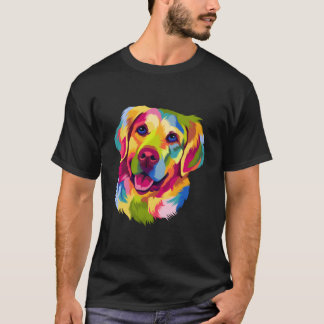 Camiseta Colorful Pop Golden Retriever Portrait Owner