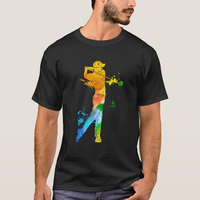 Camiseta Colorful Pop Portrait Dad Golf (Anverso)