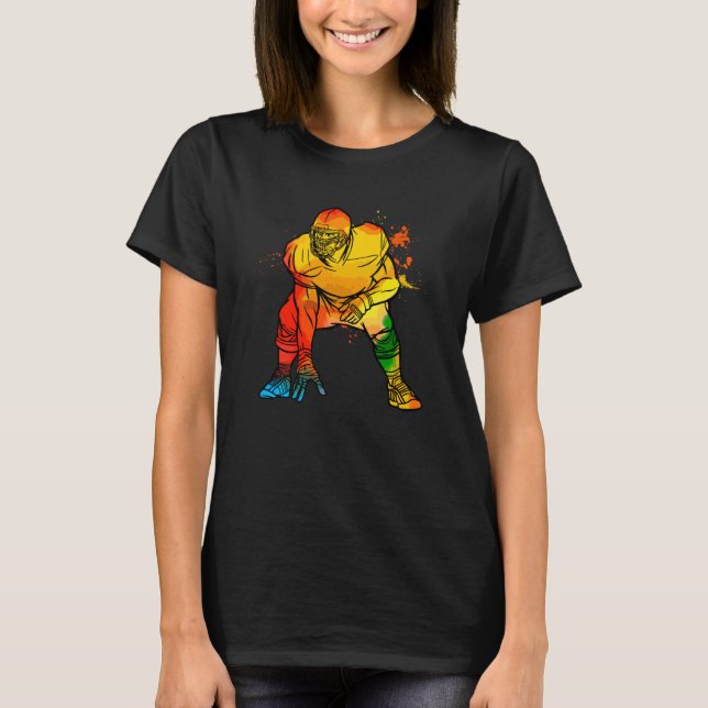 Camiseta Colorful Pop Portrait Football Defense (Anverso)