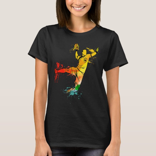 Camiseta Colorful Pop Portrait Handball Player (Anverso)