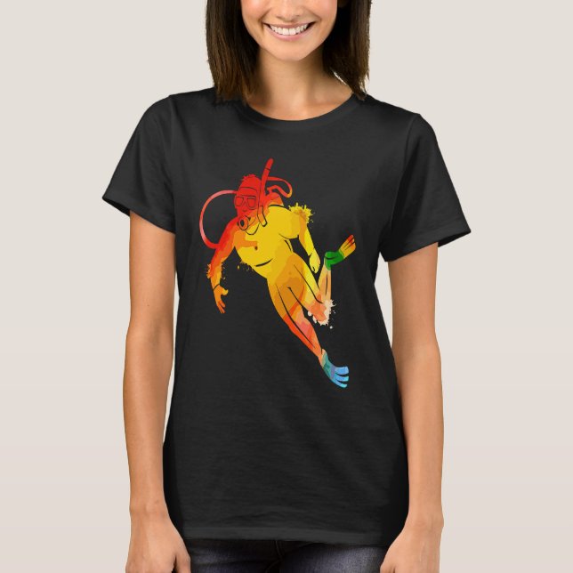 Camiseta Colorful Pop Portrait Scuba Diving (Anverso)