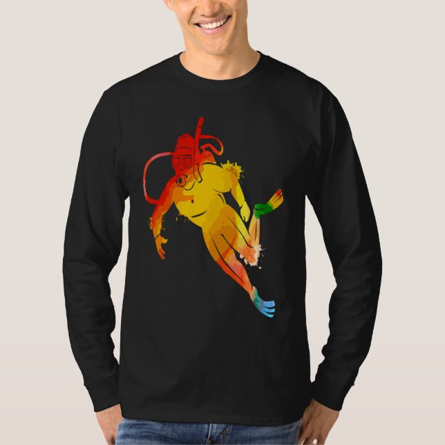 Camiseta Colorful Pop Portrait Scuba Diving (Anverso)