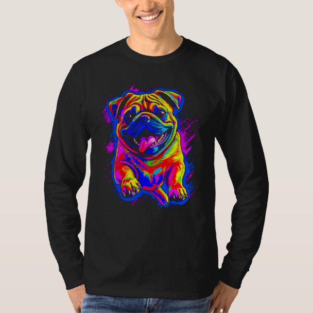 Camiseta Colorful Pug Dog (Anverso)