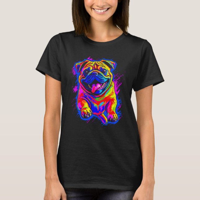 Camiseta Colorful Pug Dog (Anverso)
