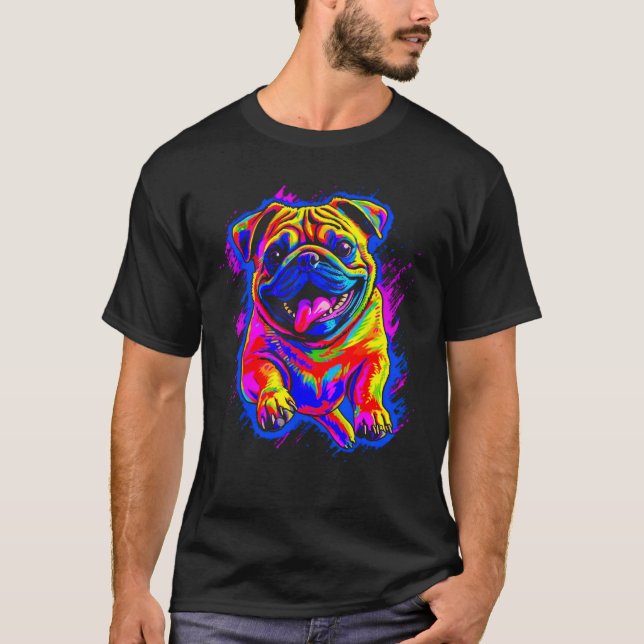 Camiseta Colorful Pug Dog (Anverso)
