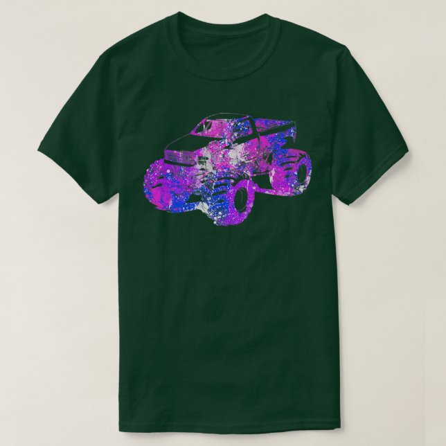Camiseta Colorful Purple Monster Truck Art196 (Diseño del anverso)