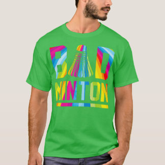Camiseta Colorful rainbow badminton gift T